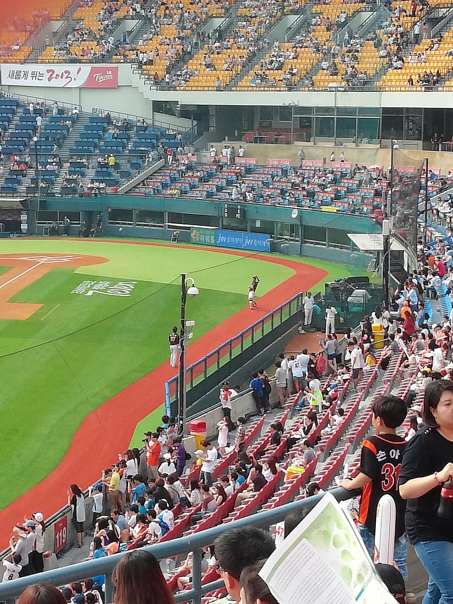 baseball field, jamsil, crowd, group of people, large group of people HD wallpaper