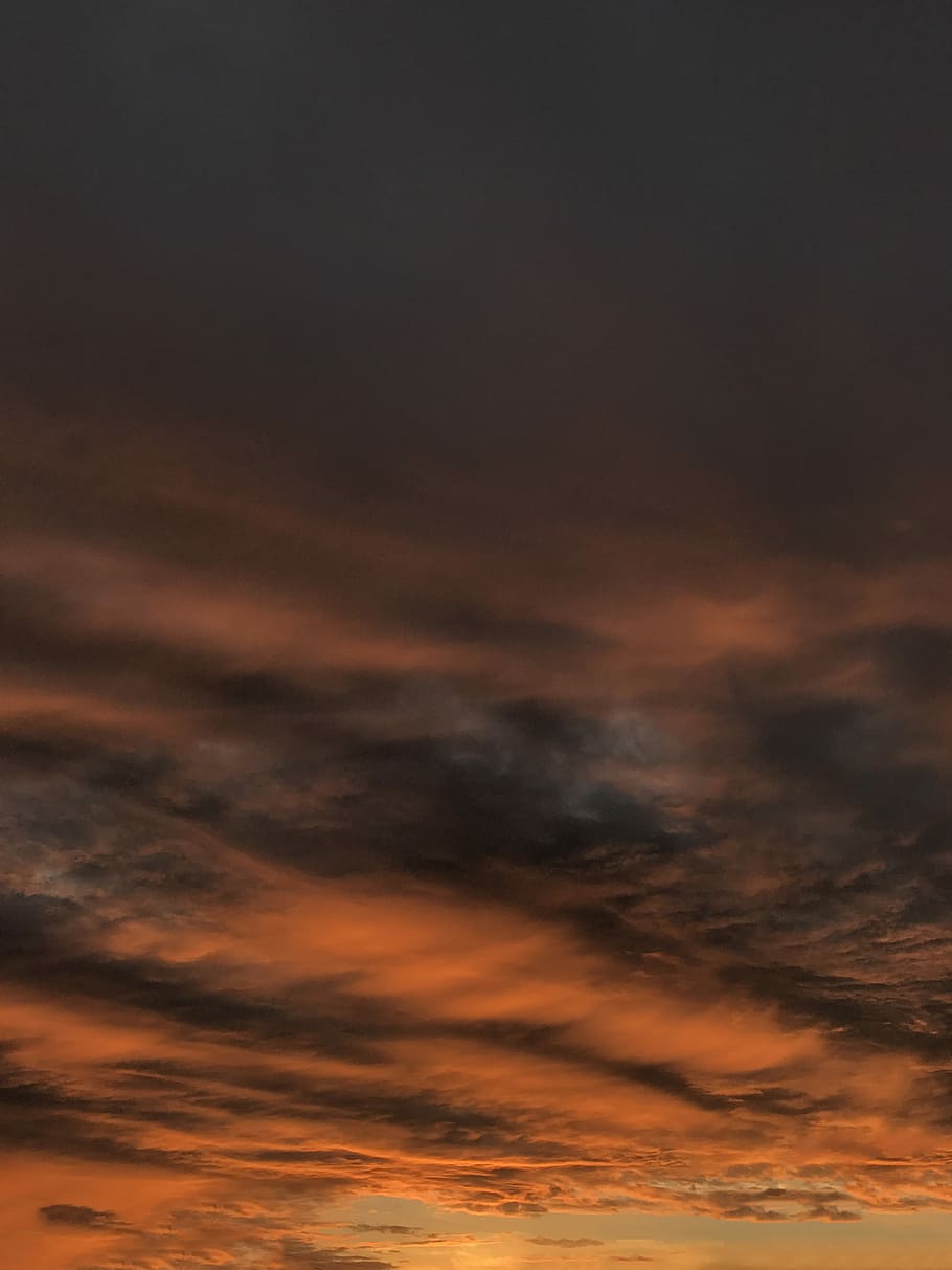 gold hour photography of clouds, sunset, sunrise, orange, night HD wallpaper
