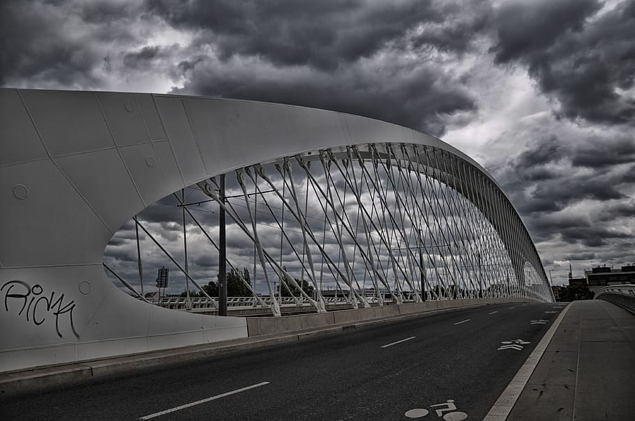 trojan bridge, prague, cz, cloud - sky, transportation, architecture HD wallpaper