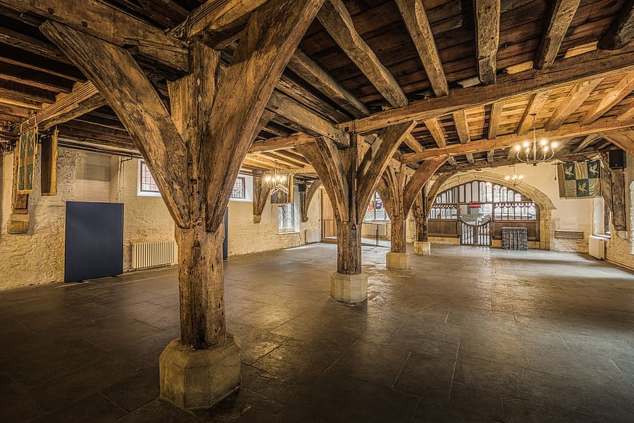 architecture, building, infrastructure, hall, wood, architectural column HD wallpaper