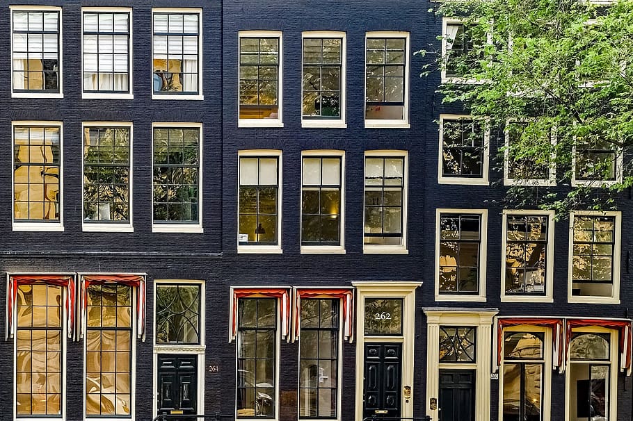home, house, building, facade, brick, painted brick, brown HD wallpaper