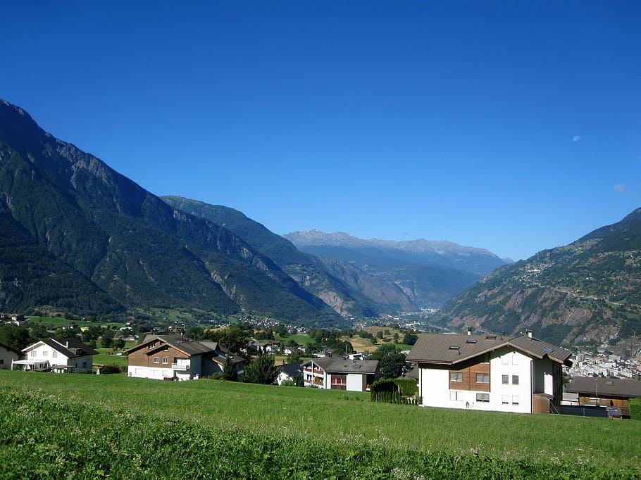 alpine, switzerland, summer, mountains, swiss alps, landscape HD wallpaper