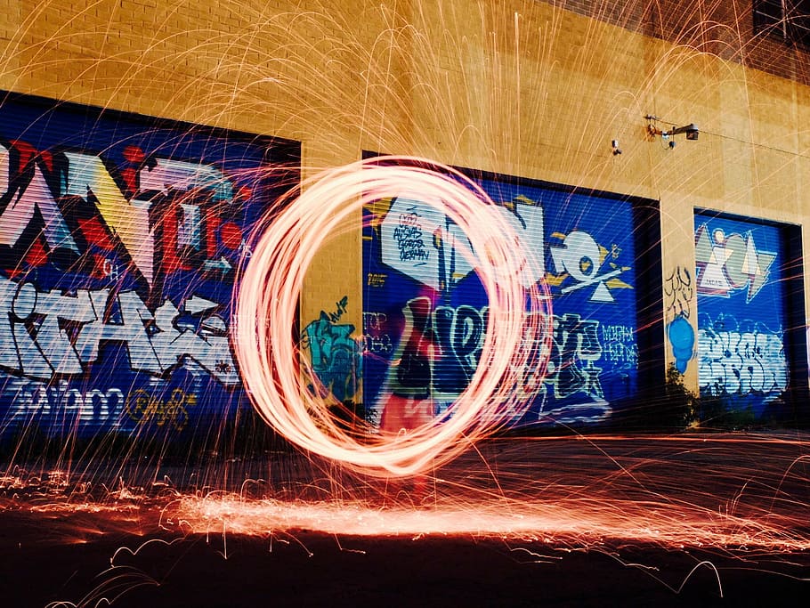 art, graffiti, light, long-exposure, street art, time lapse HD wallpaper