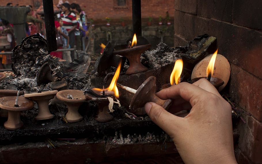 religious, fire, candle, light, flame, glowing, burning, fire - natural phenomenon HD wallpaper