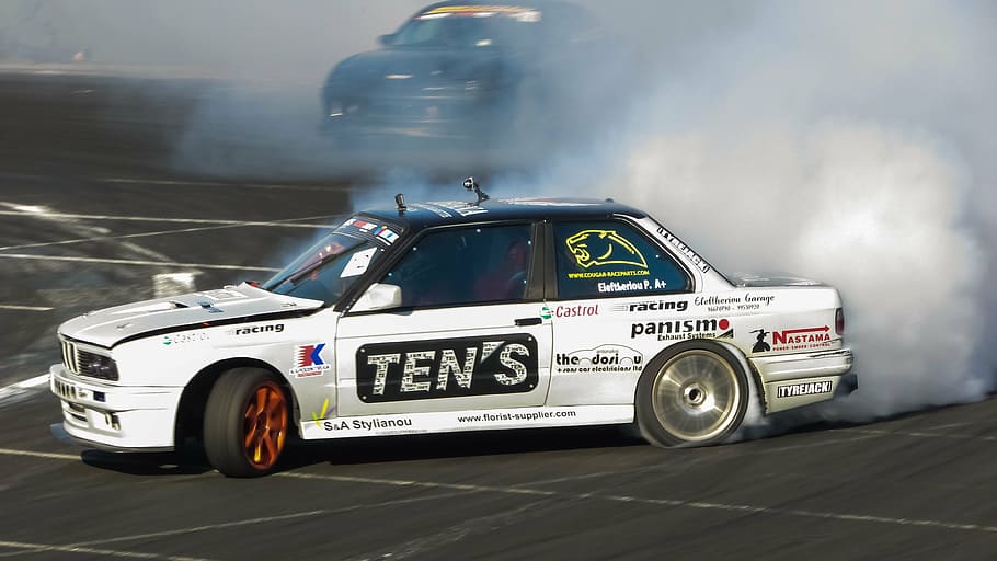 drifting, sport, car, speed, racing, fast, smoke, race, competition HD wallpaper