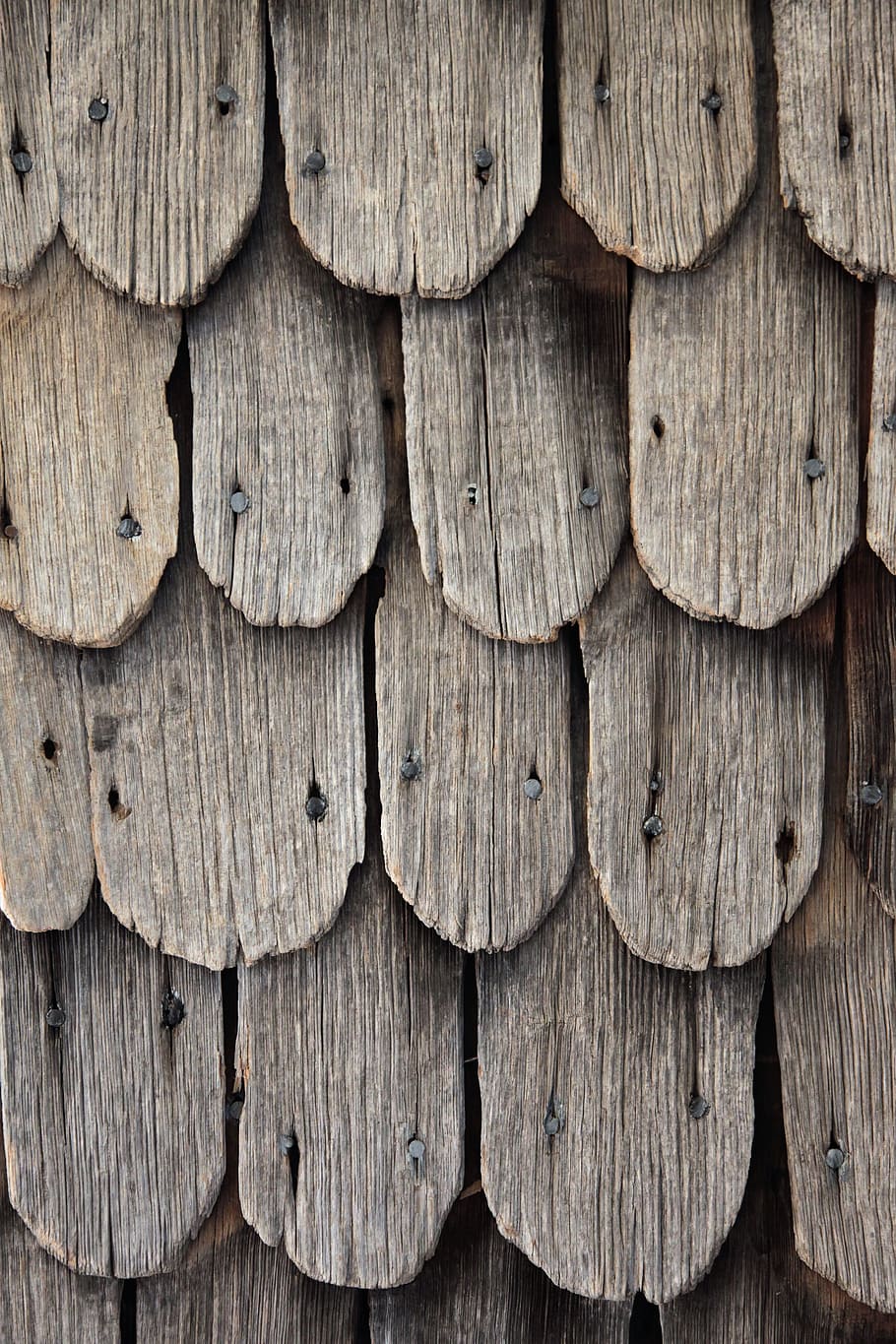 wood shingles, old, structure, colors of nature, roof, grain