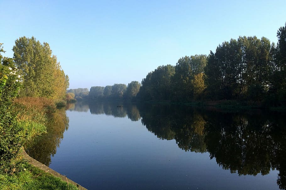 pond, fall, nature, water, landscape, autumn, scenery, peaceful HD wallpaper
