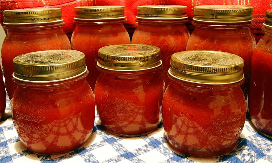 preserves, tomato, jar, red, kitchen, italiana, seven, container HD wallpaper