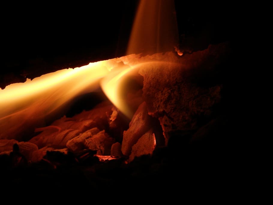 Wood, Fire, Night, Glow, Orange, Heat, burning, hot, outdoor HD wallpaper