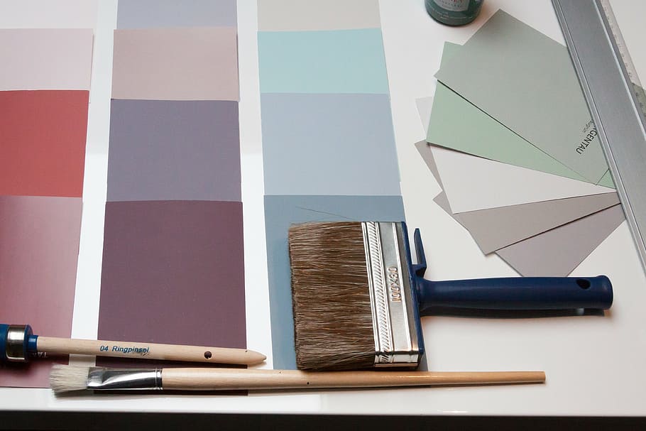 blue and brown paint brush, color patterns, trend colors, interior design HD wallpaper