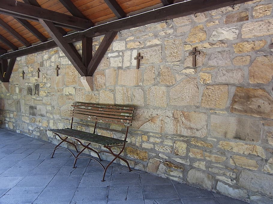 Bank, Bench, Monastery, Benches, Rest, silent, contemplation HD wallpaper