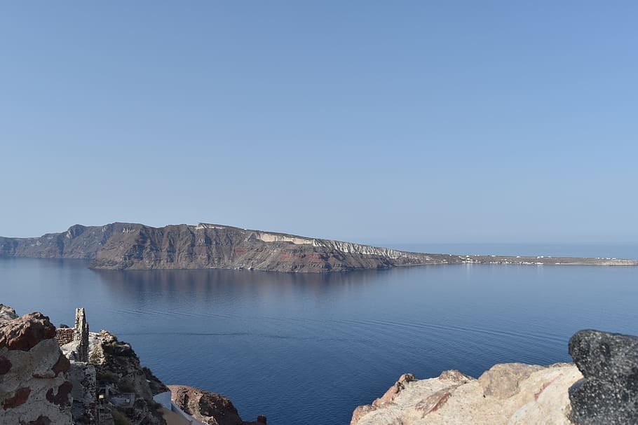 Santorini, Oia, Greece, nature, landscape, water, blue, scenics HD wallpaper