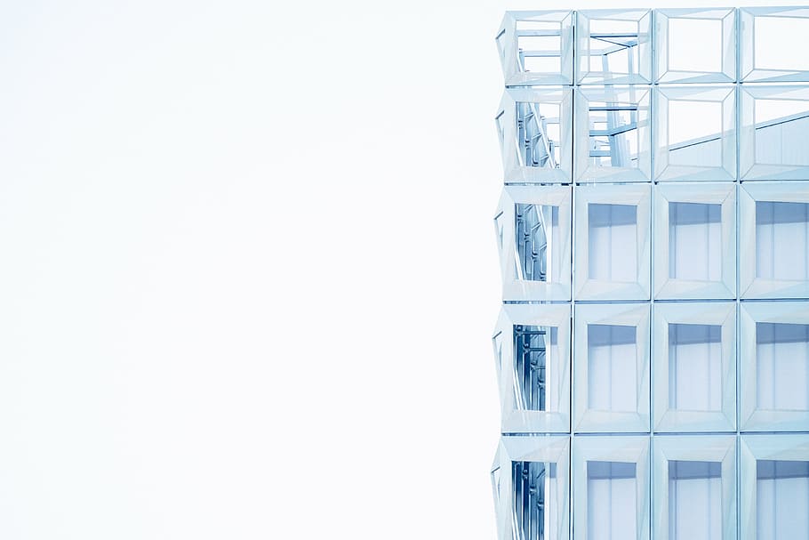 abstract, building, facade, glass, pattern, perspective, windows HD wallpaper