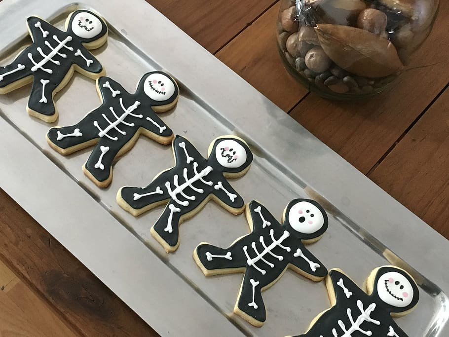 cookies, skeletons, pastry, love, dead, festival, halloween, HD wallpaper