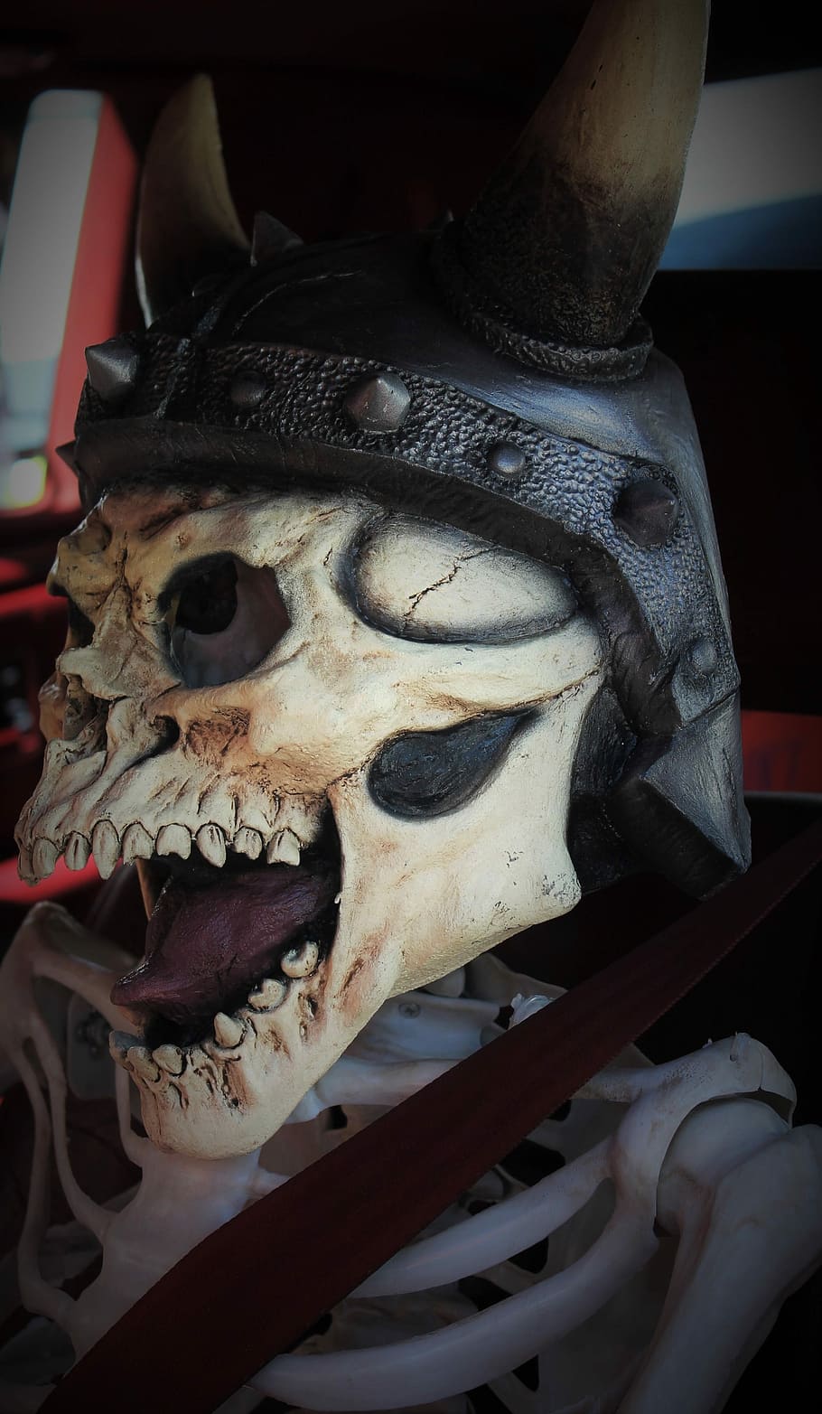 Viking Helmet, Skull Face, halloween, halloween background, HD wallpaper