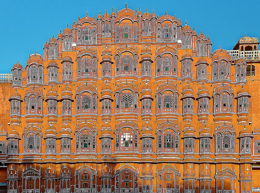 india, rajasthan, jaipur, palace of winds, facade, architecture, HD wallpaper