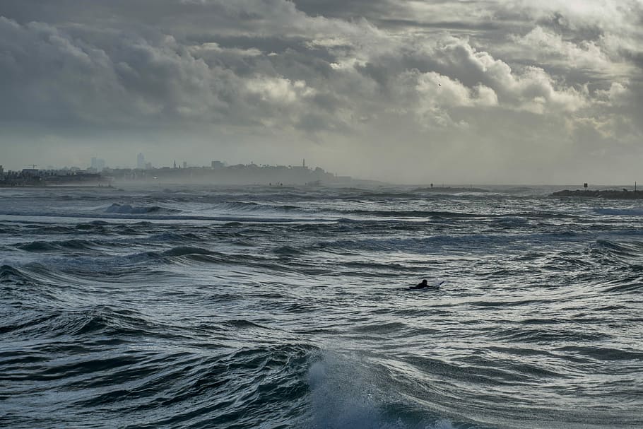 body of water under cloudy sky, mist, fog, sea, ocean, cloud - sky HD wallpaper