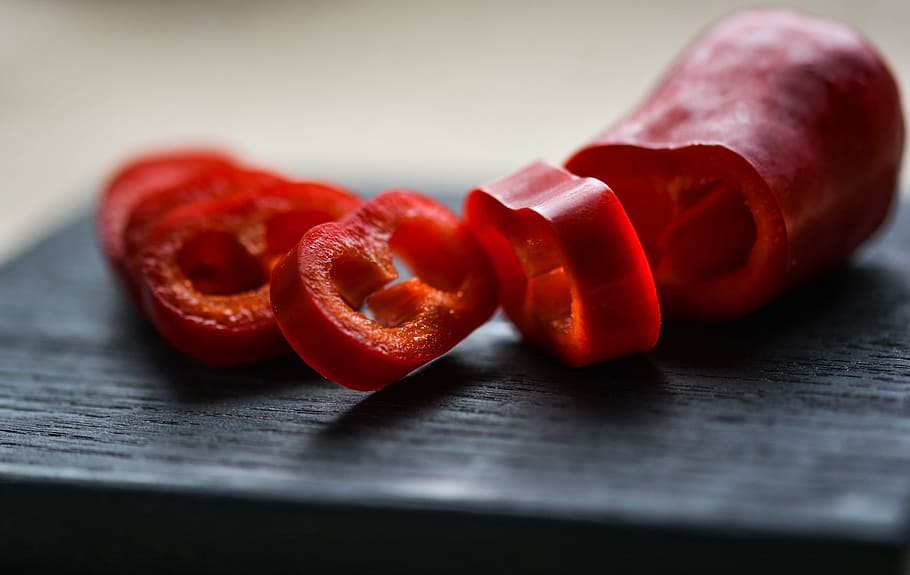 pepper, vegetable, ingredient, food, raw, plant, cutting board HD wallpaper