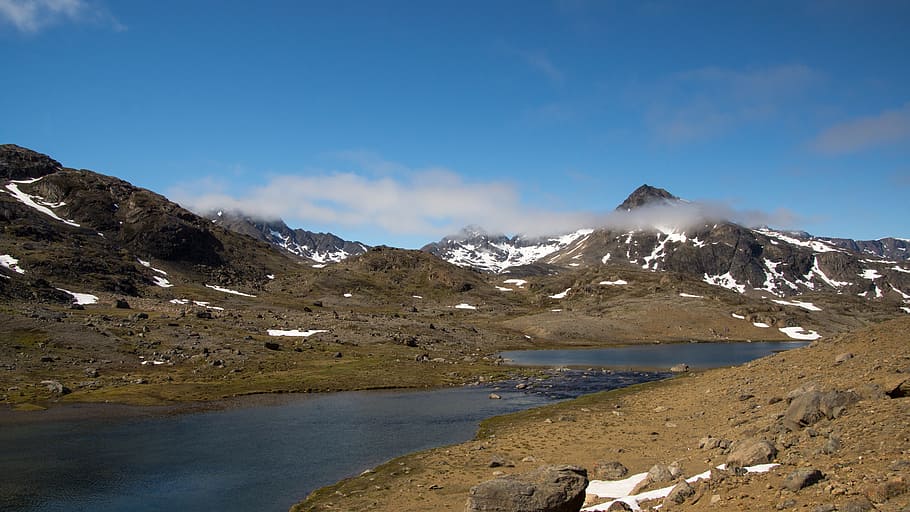 mountain, river, landscape, nature, wild, greenland, summer HD wallpaper