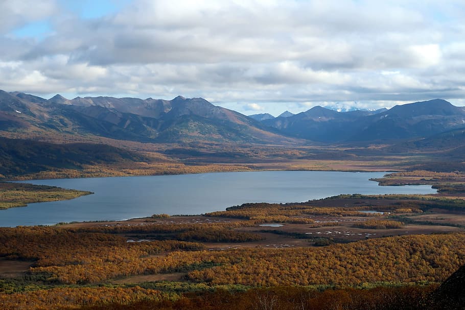 lake, autumn, mountains, nachikinskoe lake, kamchatka, tundra, HD wallpaper