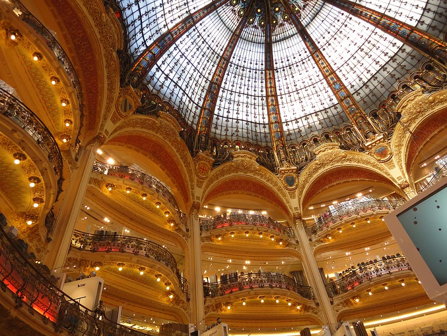 Hd Wallpaper Lafayete Gallery Galerie Ceiling Dome Paris Les