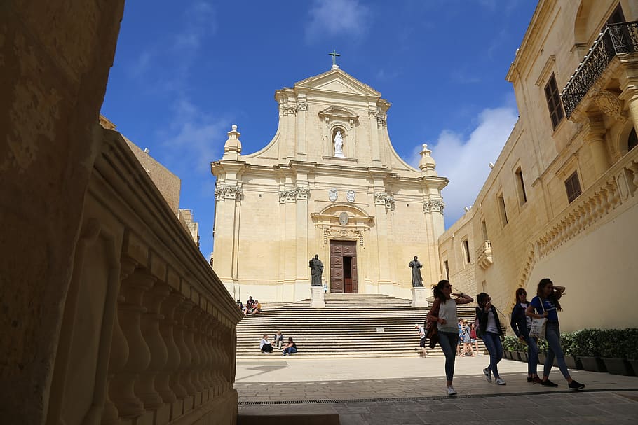 citadel, gozo, victoria, church, europe, malta, rabat, architecture, HD wallpaper