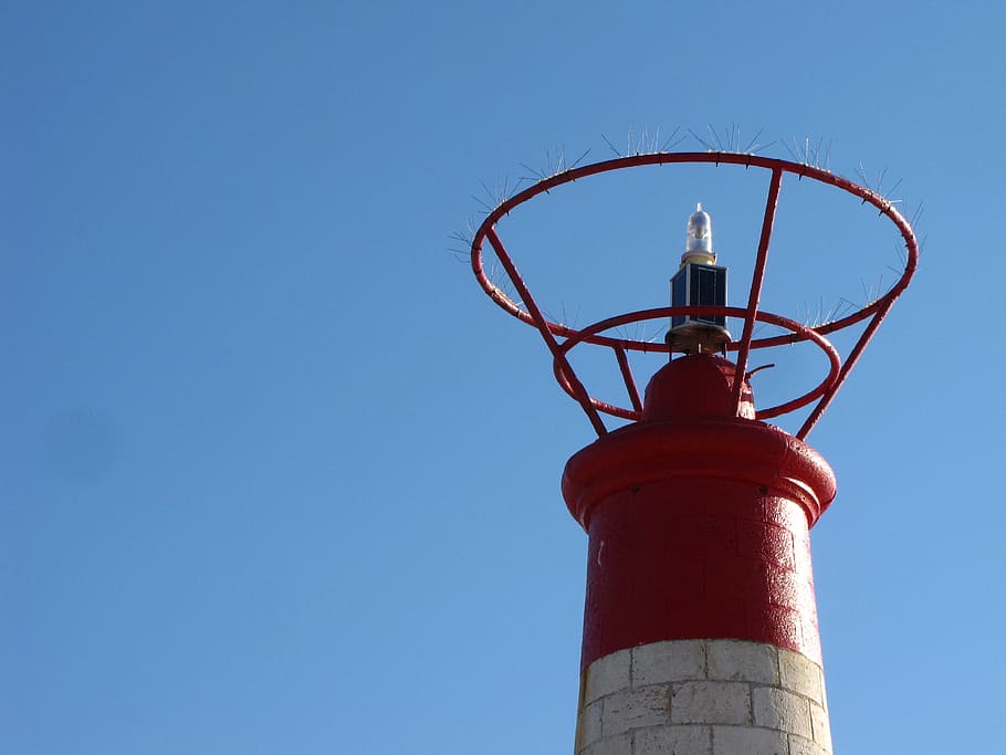 Lighthouse, Color, Sky, Coast, Harbor, navigation, ocean, coastline HD wallpaper