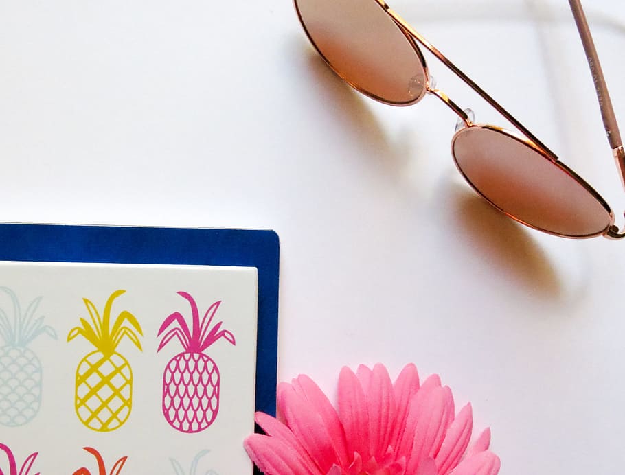 Gold Framed Aviator Sunglasses, art, design, flower, notebook HD wallpaper