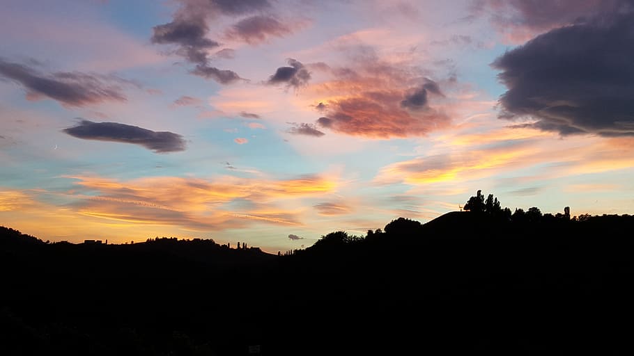 sun, sunset, abendstimmung, setting sun, romance, mood, orange sky HD wallpaper