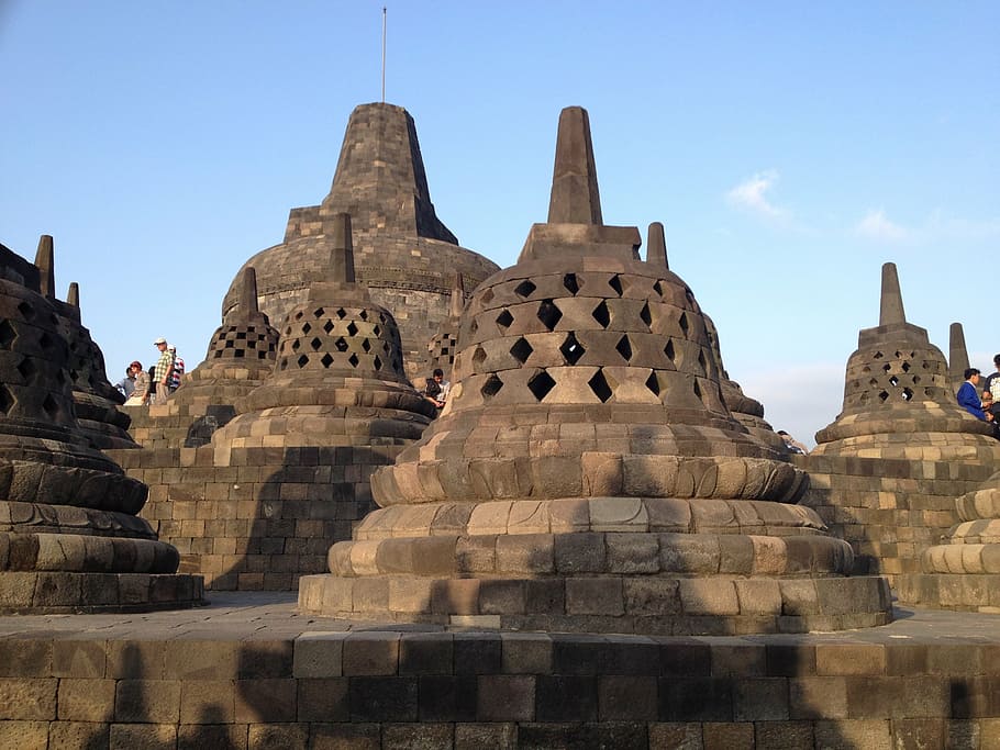 indonesia, temple, java, architecture, sky, built structure HD wallpaper