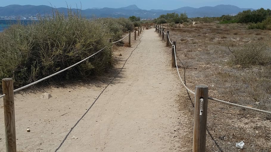 Away, Path, Sand, Beach, Route, Road, mallorca, no people, day HD wallpaper