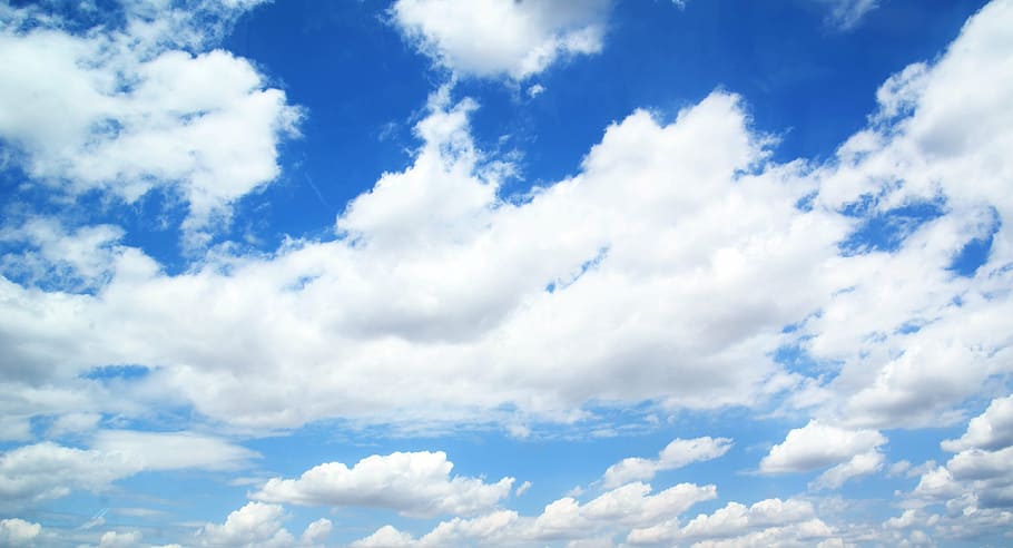 low-angle view of cloudy sky, clouds, blue, azur, weather, cloudiness HD wallpaper