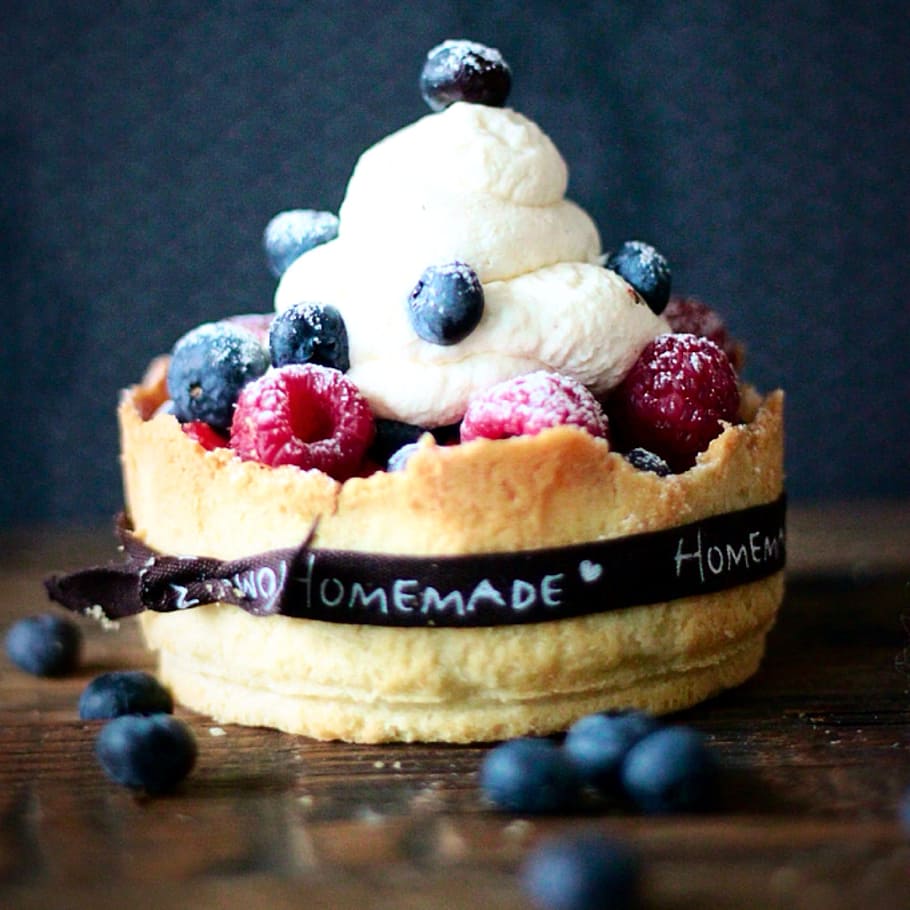 blueberry cupcake, pie, blueberries, food and drink, sweet food HD wallpaper