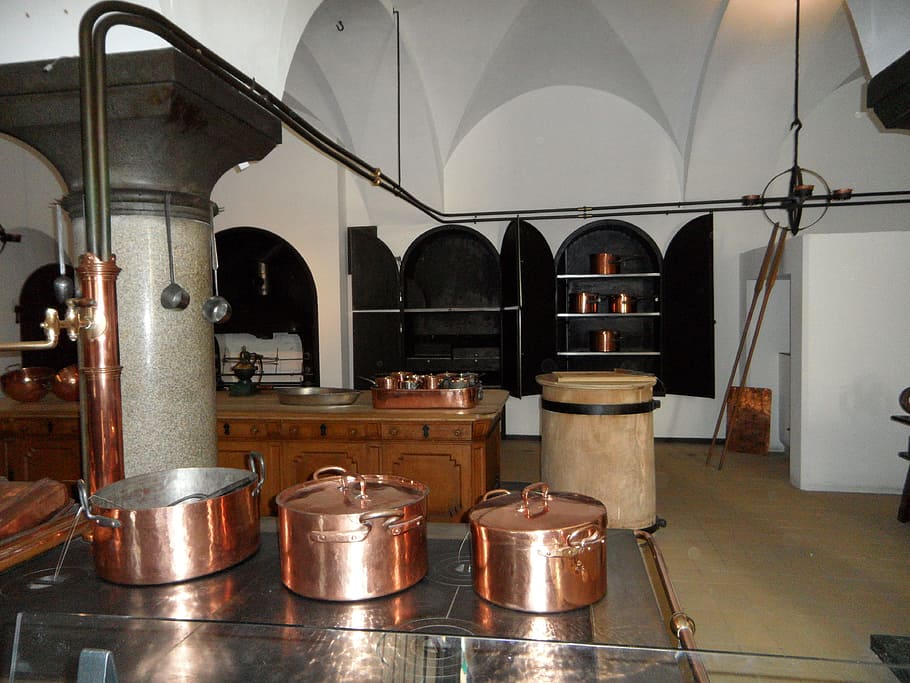 kitchen, old, museum, museum kitchen, palace kitchen, shiny HD wallpaper