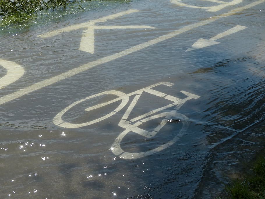 cycle path, cycle path signs, characters, bike, bicycle path HD wallpaper