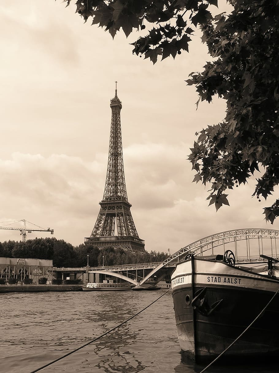 architecture, bridge, river, tower, travel, eiffel tower, parish HD wallpaper