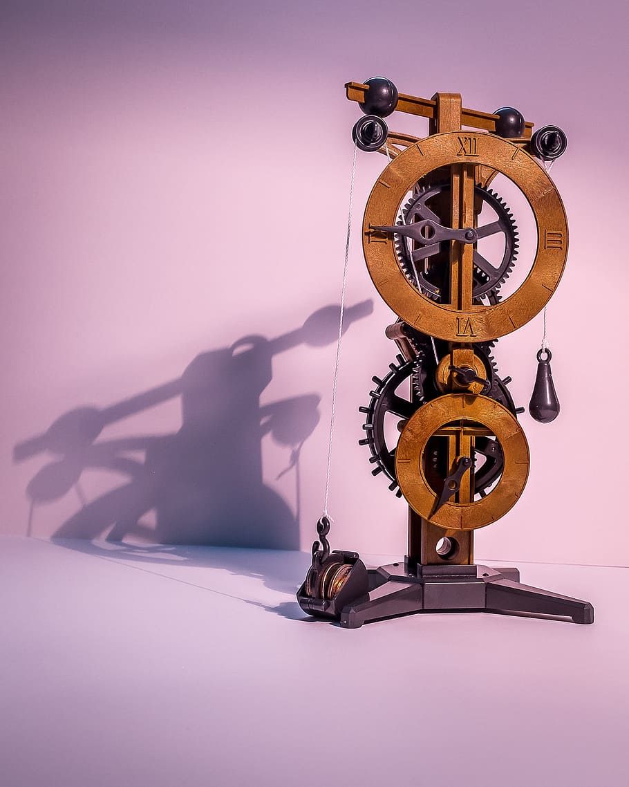 mechanical, gears, shadow, mechanism, clock, studio shot, music HD wallpaper