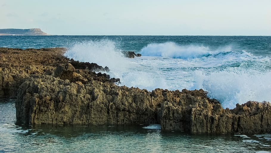 Waves, Crashing, Power, Spray, Rocks, sea, water, nature, no people HD wallpaper