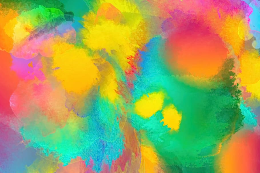 multicolored abstract painting, watercolor, watercolour, background, HD wallpaper