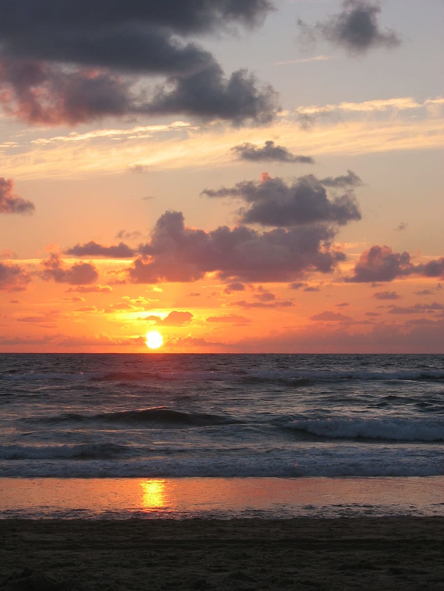 Sunset, Atlantic, Sea, Ocean, evening, romantic, beauty in nature HD wallpaper