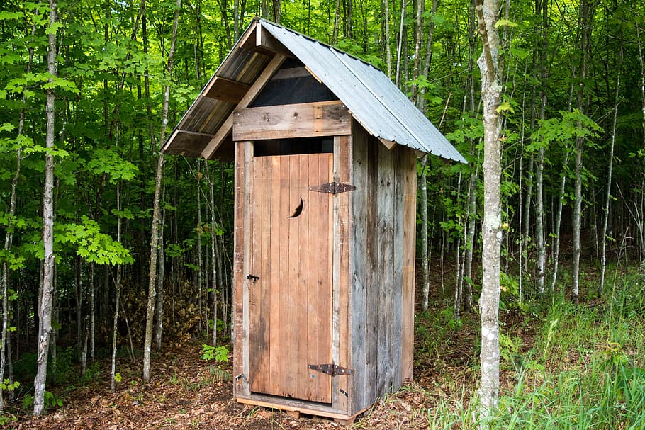 outhouse, bathroom, camping, outdoors, rustic, nature, privy, HD wallpaper