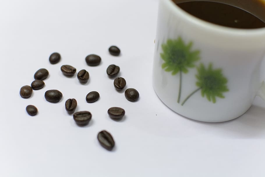 coffe, latte, coffee beans, art, abstract, food and drink, studio shot HD wallpaper