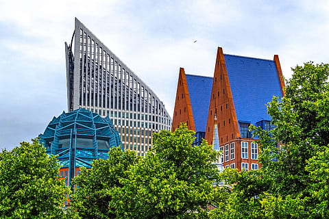 tower, building, modern, architecture, construction, den haag HD wallpaper