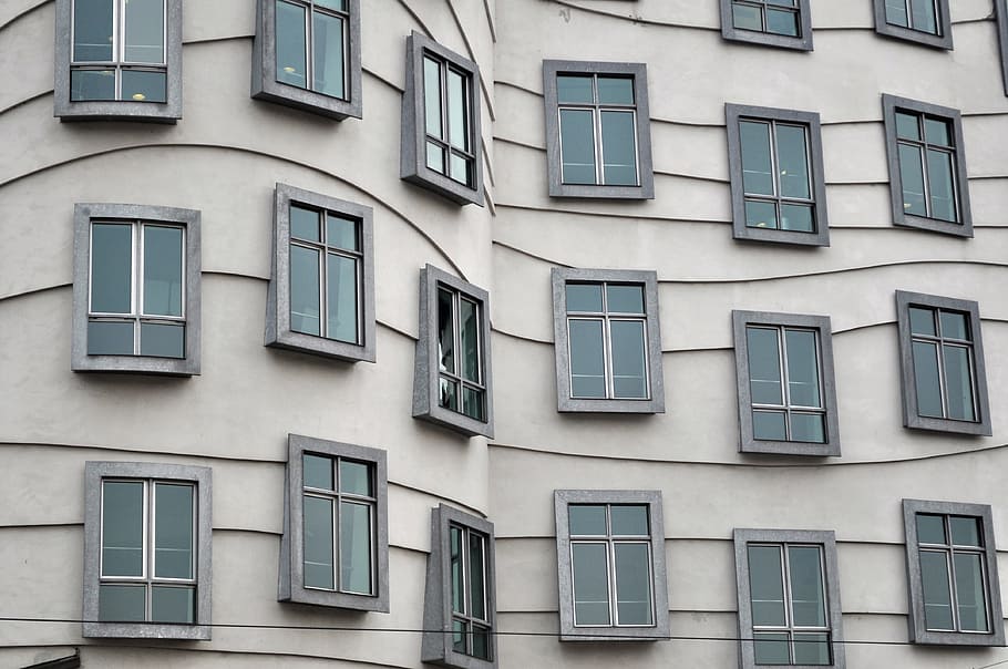 Prague, Window, Architecture, dancing house, czech republic HD wallpaper