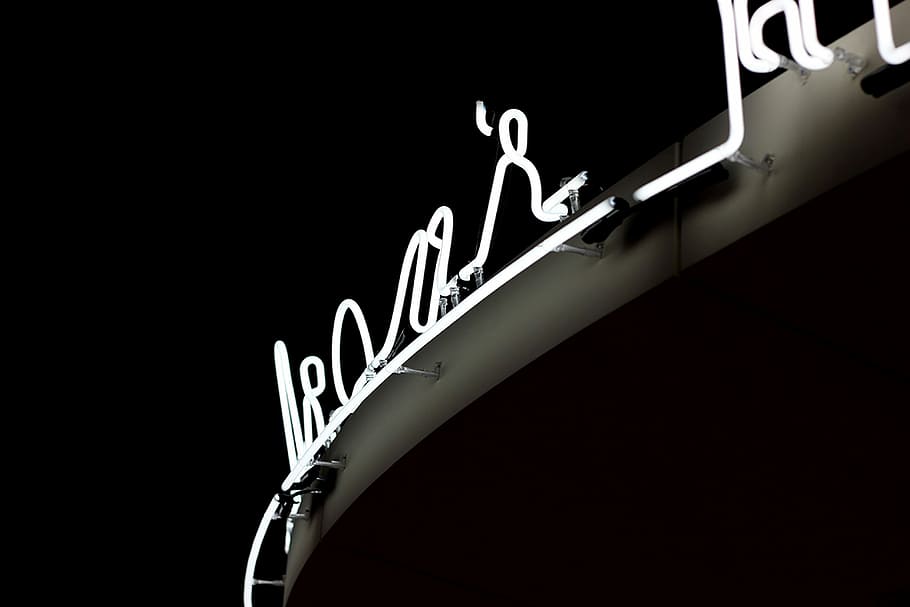 white neon signage on gray wall, turn-on neon signage, light HD wallpaper