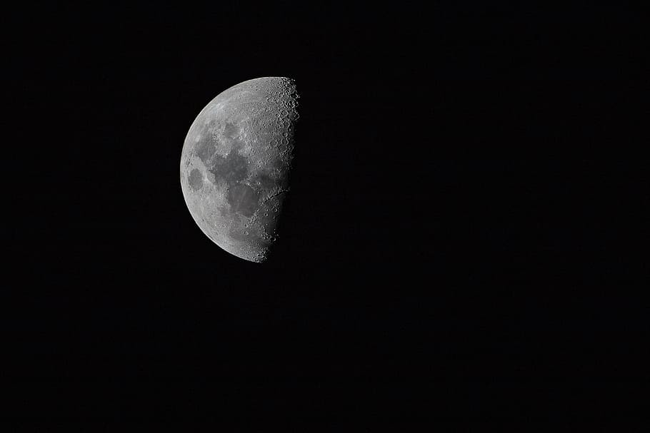 dark, moon, sky, space, astronomy, night, planetary moon, moon surface HD wallpaper