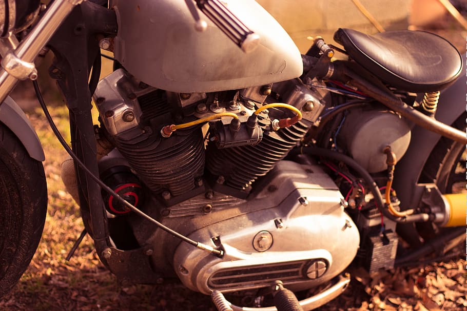 Motorcycle, Bikes, Handlebar, Circle, old-fashioned, red, retro HD wallpaper