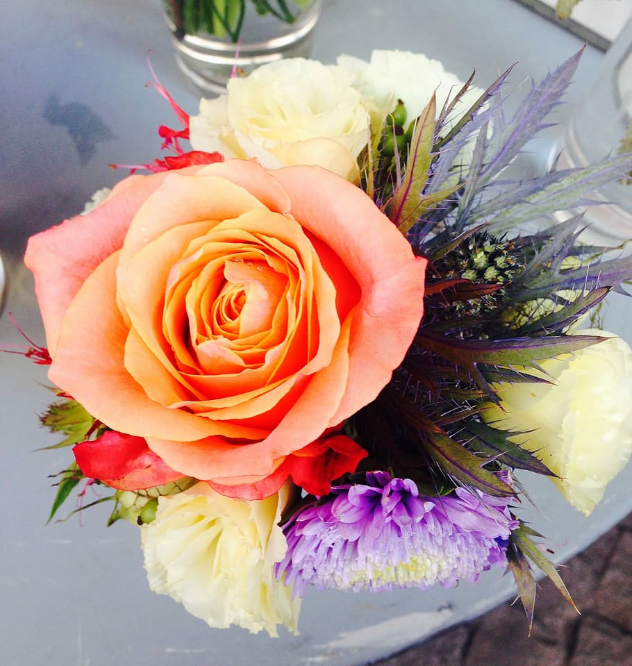 Strauss, Flowers, rose, rose - flower, freshness, petal, flower head HD wallpaper