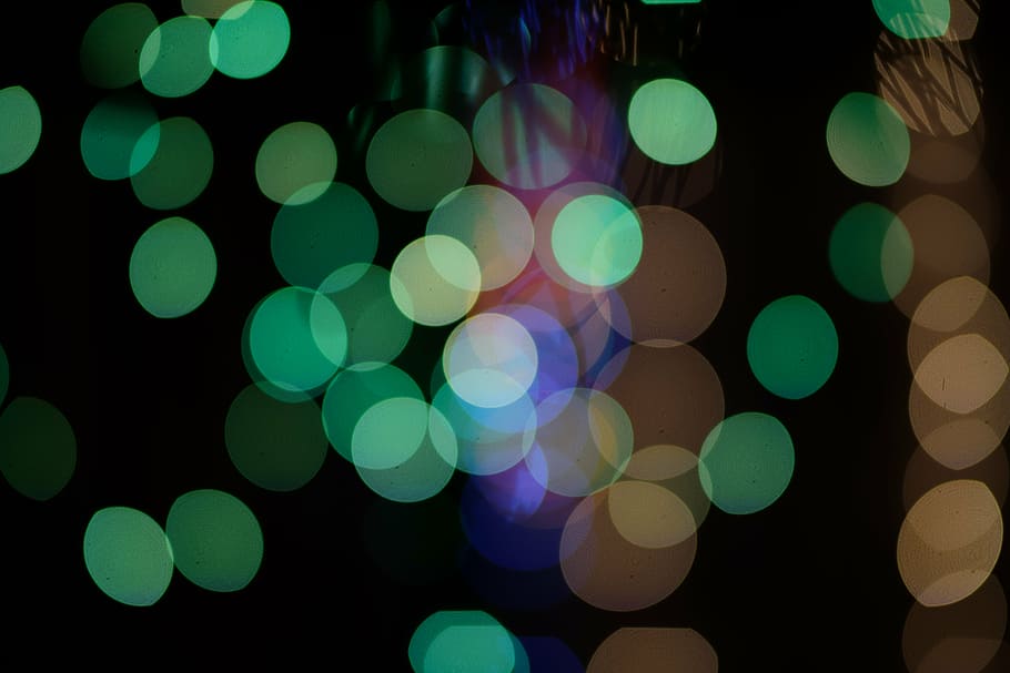green, bokeh, balls, light, defocused, backgrounds, abstract HD wallpaper