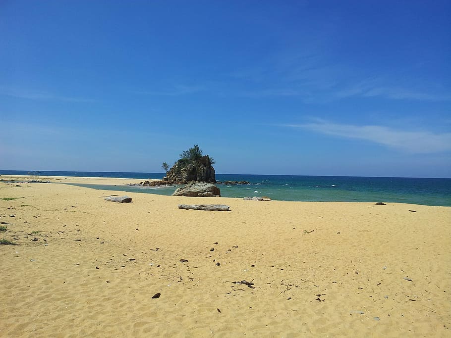 beach, summer, sky, blue, vacation, water, nature, holiday HD wallpaper
